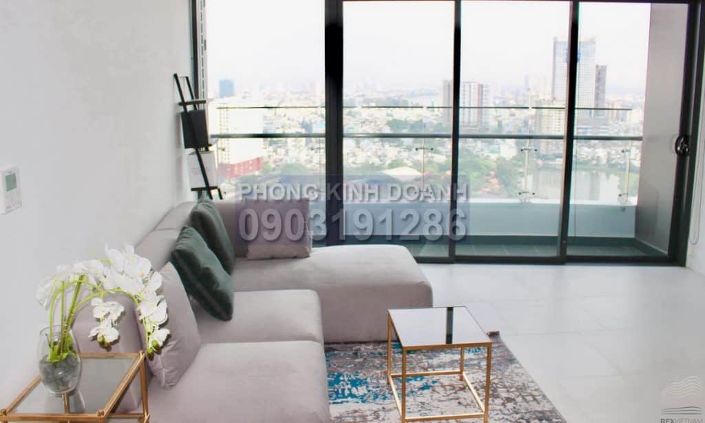 Căn City Garden cho thuê tầng 28 tháp C nhà đẹp view L81 2 phòng ngủ