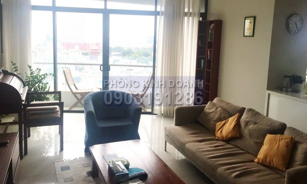 Căn hộ cho thuê City Garden lầu 8 toà B1 đủ nội thất 2 phòng ngủ thoáng