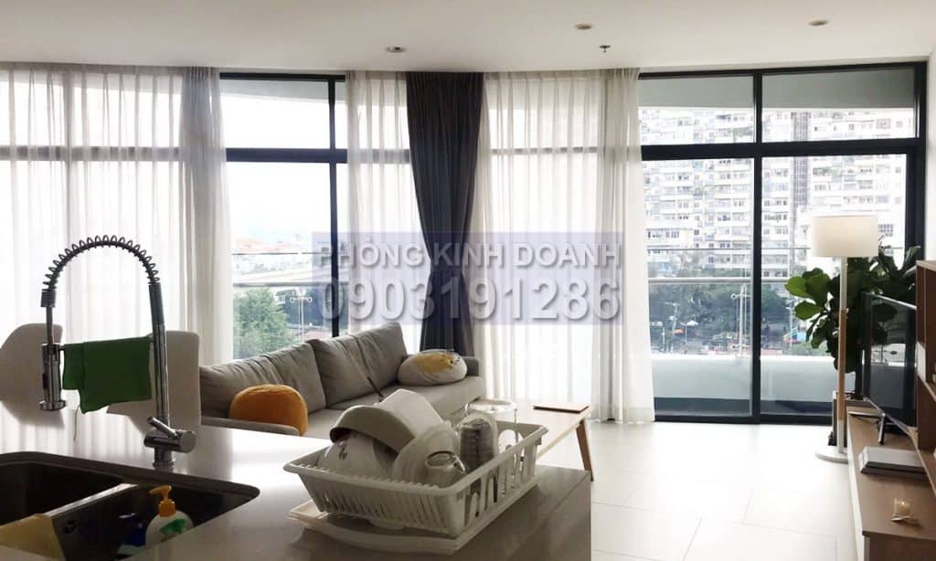 Căn hộ City Garden cho thuê lầu 5 tháp C nhà đẹp view quận 1 2 phòng ngủ