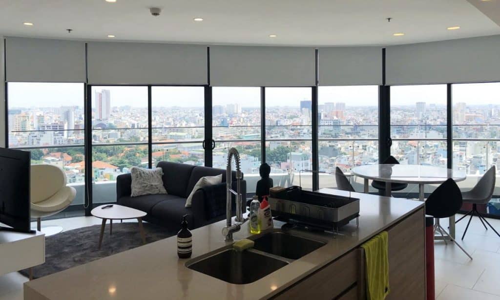 Căn hộ cho thuê City Garden tầng cao nhà đẹp view thoáng mát 2 phòng ngủ