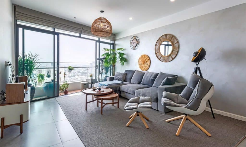 Căn hộ cho thuê City Garden lầu cao đủ nội thất view Văn Thánh 2 phòng ngủ