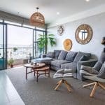 Căn hộ cho thuê City Garden lầu cao đủ nội thất view Văn Thánh 2 phòng ngủ