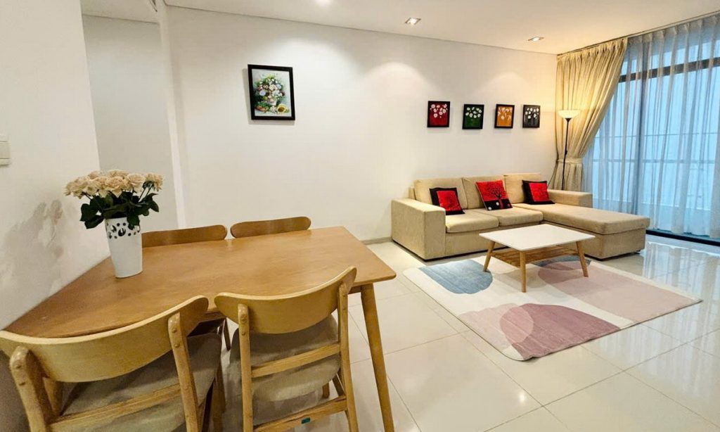 Căn City Garden cho thuê tầng cao đủ nội thất view Văn Thánh 1 phòng ngủ