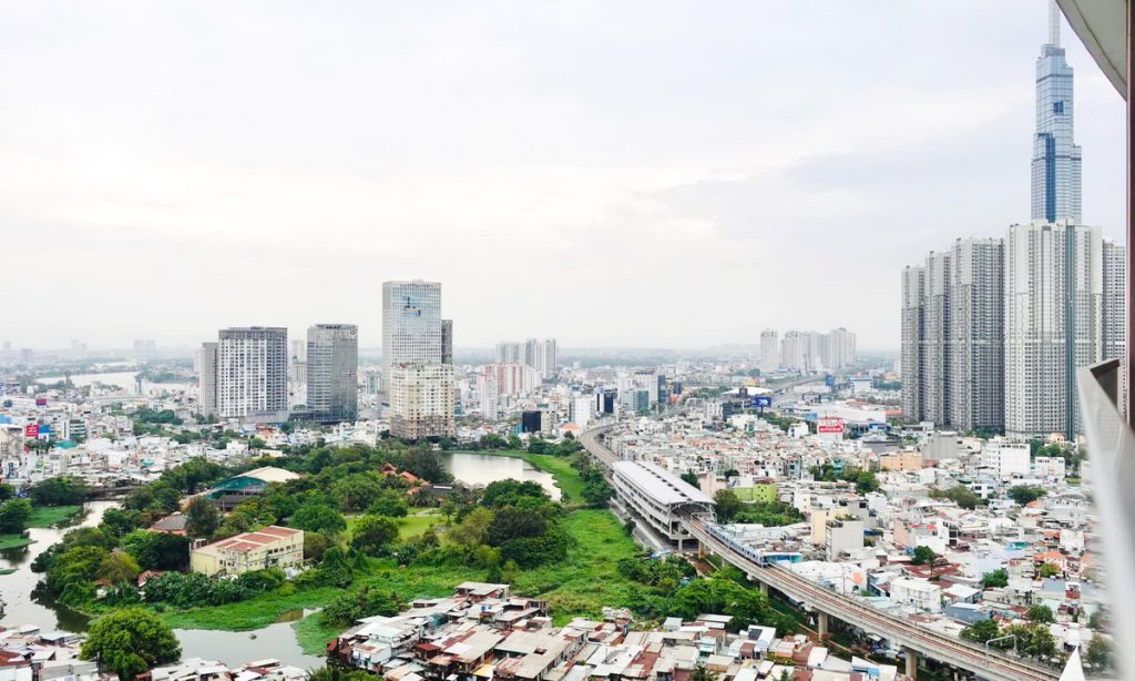 Căn hộ cho thuê City Garden tầng cao nội thất đẹp view mát 2 phòng ngủ
